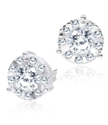 Fashion 925 Silver Ear Stud With Round CZ STS-3230